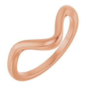 14K Rose Gold Contour Band for 6x6 mm Heart Ring. 122928:662:P