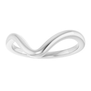 14K White Gold Contour Band for 6x6 mm Heart Ring. 122928:661:P