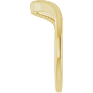 14K Yellow Gold Contour Band for 6x6 mm Heart Ring. 122928:660:P