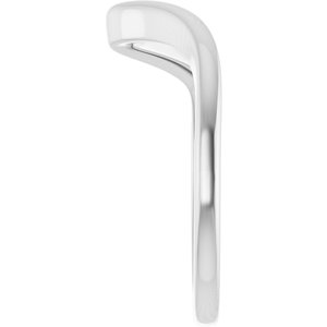14K White Gold Contour Band for 6x6 mm Heart Ring. 122928:661:P