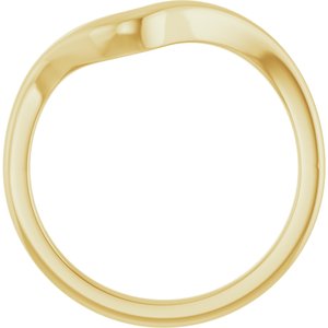 14K Yellow Gold Contour Band for 6x6 mm Heart Ring. 122928:660:P