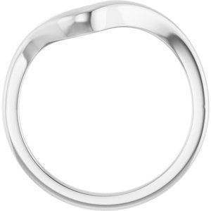 14K White Gold Contour Band for 6x6 mm Heart Ring. 122928:661:P