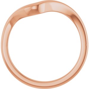 14K Rose Gold Contour Band for 6x6 mm Heart Ring. 122928:662:P
