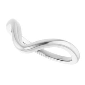 14K White Gold Contour Band for 6x6 mm Heart Ring. 122928:661:P
