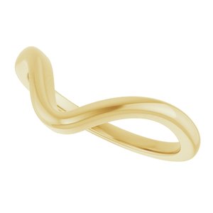 14K Yellow Gold Contour Band for 6x6 mm Heart Ring. 122928:660:P