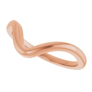14K Rose Gold Contour Band for 6x6 mm Heart Ring. 122928:662:P