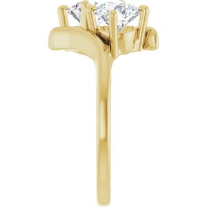 14K Yellow Gold 5.8 mm Round Two-Stone Engagement Ring. 122928:666:P