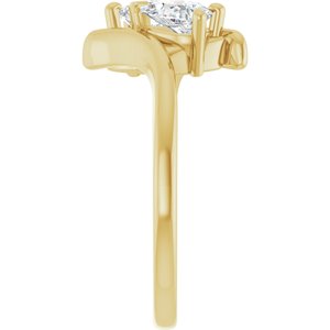 14K Yellow Gold 6x4 mm Pear Two-Stone Engagement Ring. 122928:610:P