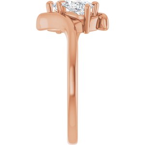 14K Rose Gold 6x4 mm Pear Two-Stone Engagement Ring. 122928:612:P