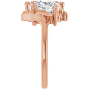 14K Rose Gold 8.5x5 mm Pear Two-Stone Engagement Ring. 122928:635:P