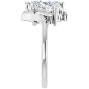 14K White Gold 8.5x5 mm Pear Two-Stone Engagement Ring. 122928:636:P