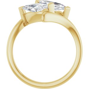 14K Yellow Gold 9x4.5 mm Marquise Two-Stone Engagement Ring. 122928:641:P