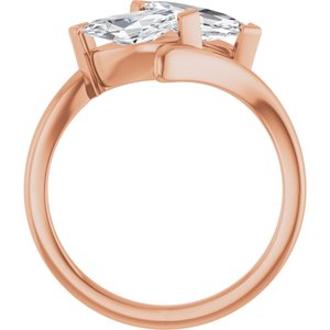14K Rose Gold 9x4.5 mm Marquise Two-Stone Engagement Ring. 122928:640:P