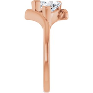 14K Rose Gold 9x4.5 mm Marquise Two-Stone Engagement Ring. 122928:640:P
