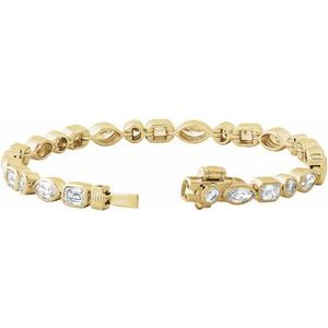 14K Yellow Gold 7 1/8 CTW Diamond Line Bracelet