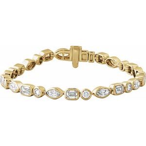 14K Yellow Gold 7 1/8 CTW Diamond Line Bracelet