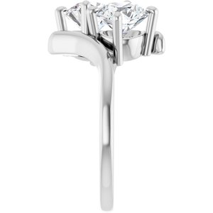 14K White Gold 6.5 mm Round Two-Stone Engagement Ring. 122928:672:P