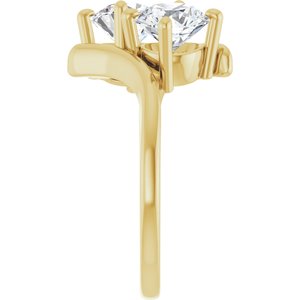 14K Yellow Gold 6.5 mm Round Two-Stone Engagement Ring. 122928:670:P