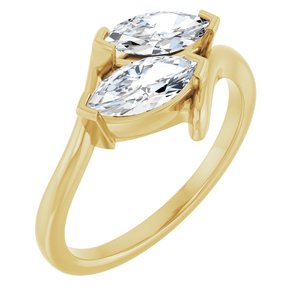 14K Yellow Gold 8x4 mm Marquise Two-Stone Engagement Ring. 122928:620:P