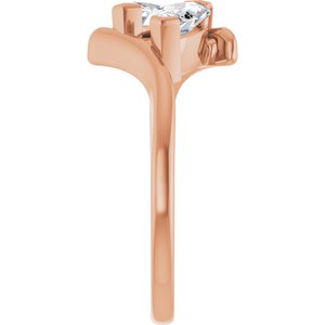 14K Rose Gold 8x4 mm Marquise Two-Stone Engagement Ring. 122928:621:P