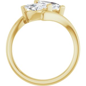 14K Yellow Gold 8x4 mm Marquise Two-Stone Engagement Ring. 122928:620:P