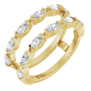 14K Yellow Gold 7/8 CTW Diamond Ring Guard. 127342:LG101:P