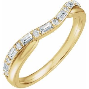 14K Yellow Gold 1/2 CTW Lab Grown Diamond Contour Band. 689561:LG600:P