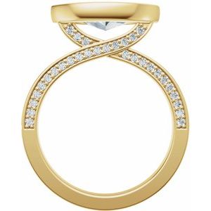14K Yellow Gold 12x6 mm Marquise 1/3 CTW Diamond Bezel-Set Accented Engagement Ring. 689530:624:P