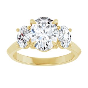 14K Yellow Gold 9x7 mm Oval Three-Stone Engagement Ring 127275:1009:P