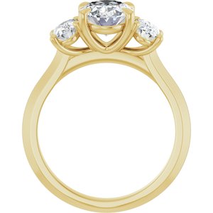 14K Yellow Gold 9x7 mm Oval Three-Stone Engagement Ring 127275:1009:P