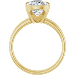 14K Yellow Gold 3 3/8 CTW Elongated Cushion Bezel-Set Solitaire Engagement Ring. 127432:LG6005:P