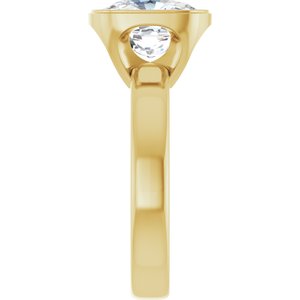 14K Yellow Gold 3 3/8 CTW Elongated Cushion Bezel-Set Solitaire Engagement Ring. 127432:LG6005:P