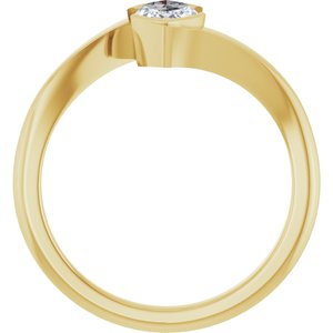 14K Yellow Gold 8.5x4.5 mm Marquise Half Bezel-Set Solitaire Engagement Ring. 127195:1320:P
