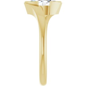 14K Yellow Gold 8.5x4.5 mm Marquise Half Bezel-Set Solitaire Engagement Ring. 127195:1320:P
