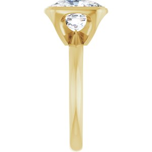 14K Yellow Gold 10x8 mm Elongated Cushion Bezel-Set Solitaire Engagement Ring. 126902:176:P
