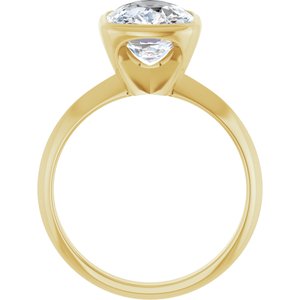14K Yellow Gold 10x8 mm Elongated Cushion Bezel-Set Solitaire Engagement Ring. 126902:176:P
