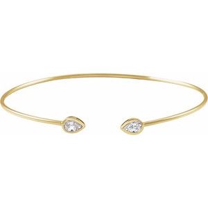 14K Yellow Gold 1/2 CTW Diamond Bangle Bracelet