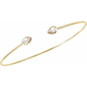 14K Yellow Gold 1/2 CTW Diamond Bangle Bracelet