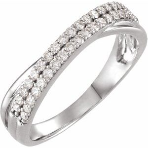 14K White Gold 1/3 CTW Natural Diamond Anniversary Band. 689579:601:P