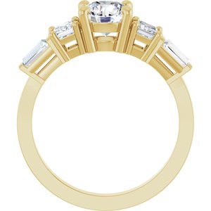 14K Yellow Gold 6.5 mm Round Accented Engagement Ring. 127369:103:P