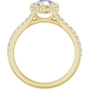 14K Yellow Gold 6.5 mm Round Hidden Halo-Style Accented Engagement Ring. 127276:1321:P