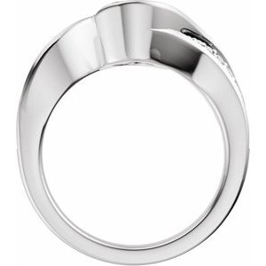 14K White Gold 10x8 mm Oval 1/6 CTW Diamond Accented Engagement Ring. 689527:634:P