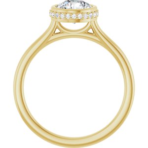 14K Yellow Gold 6.5 mm Round Hidden Halo-Style Engagement Ring. 127280:105:P