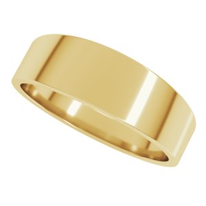 14K Yellow Gold 6 mm Lightweight Tapered Flat Band. FTL10:1447:P