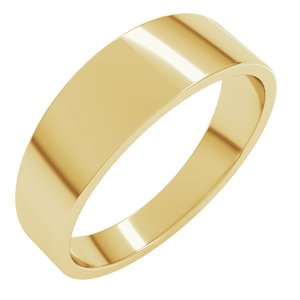 14K Yellow Gold 6 mm Lightweight Tapered Flat Band. FTL10:1447:P