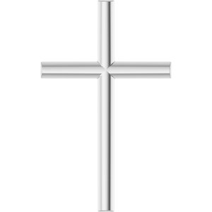 Platinum 21.7x13.5 mm Cross Pendant