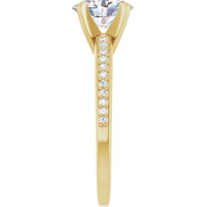 14K Yellow Gold 8x6 mm Oval Accented Engagement Ring. 127329:4265:P