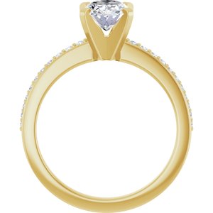 14K Yellow Gold 8x6 mm Oval Accented Engagement Ring. 127329:4265:P