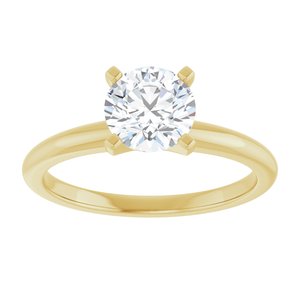 14K Yellow Gold 6.5 mm Round Solitaire Engagement Ring. 127336:4141:P