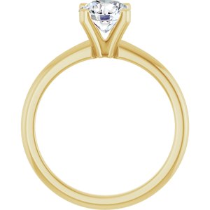 14K Yellow Gold 6.5 mm Round Solitaire Engagement Ring. 127336:4141:P